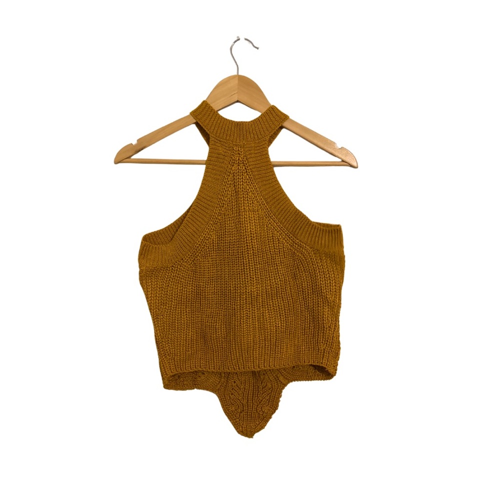 Mustard Knit Halter Top - Picture 2 of 4